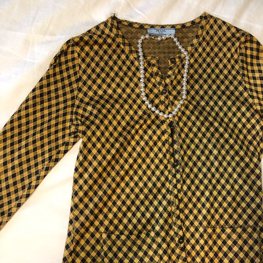 Prada Vintage Gold and Black Blouse - Picture 2 of 5